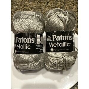 Patons Metallic Yarn PLATINUM #95043 3oz 85gr  LOT 2‎ Skein Gorgeous